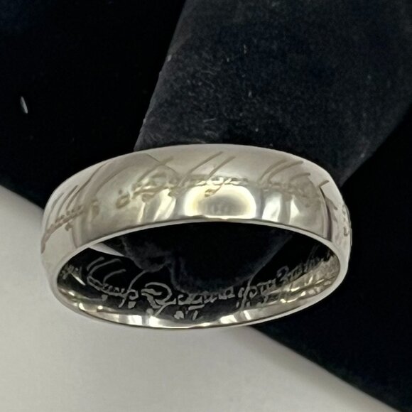 Men's Size 10 Lord of the Rings "The One Ring" Silver Toned - Picture 2 of 4